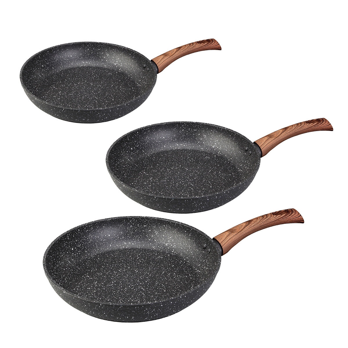 Westinghouse, Batería de Cocina, Marmol Negro, Mango de Madera, 3 piezas