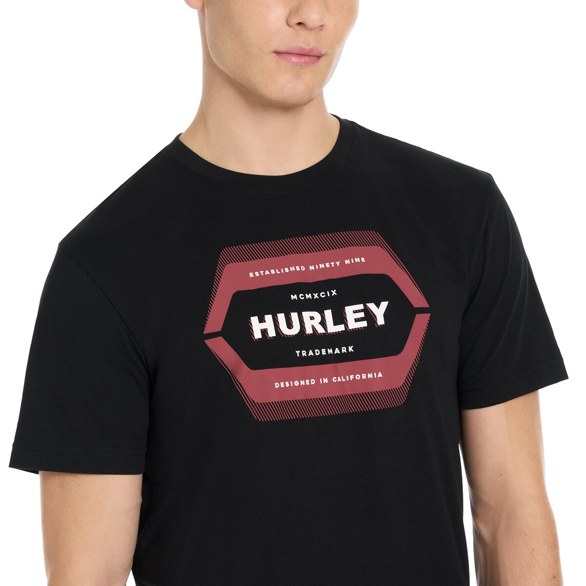 Hurley Playera para Caballero Negro Mediana