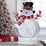 Linterna Navideña de Muñeco de Nieve con Luces LED