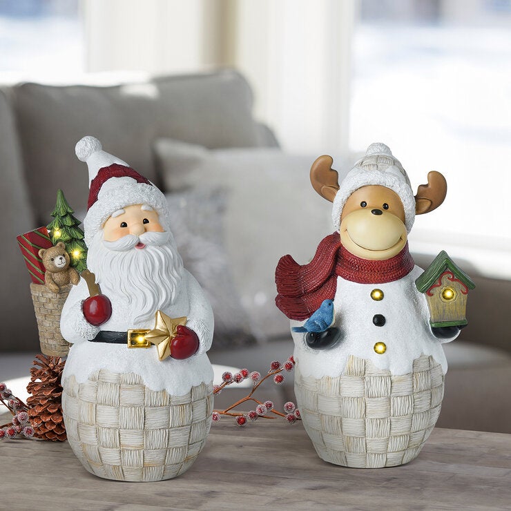 Figuras Navideñas con Luz LED 2 Pzas, Varios Modelos Figuras Navideñas con Luz LED 2 Pzas, Varios Modelos