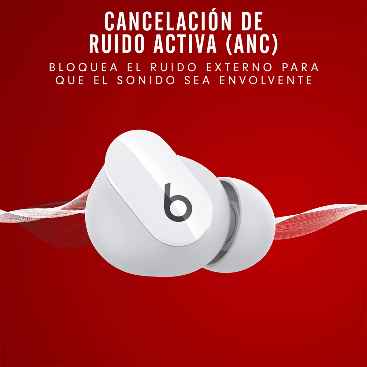 Beats Studio Buds Blancos, audífonos inalámbricos con cancelación de ruido