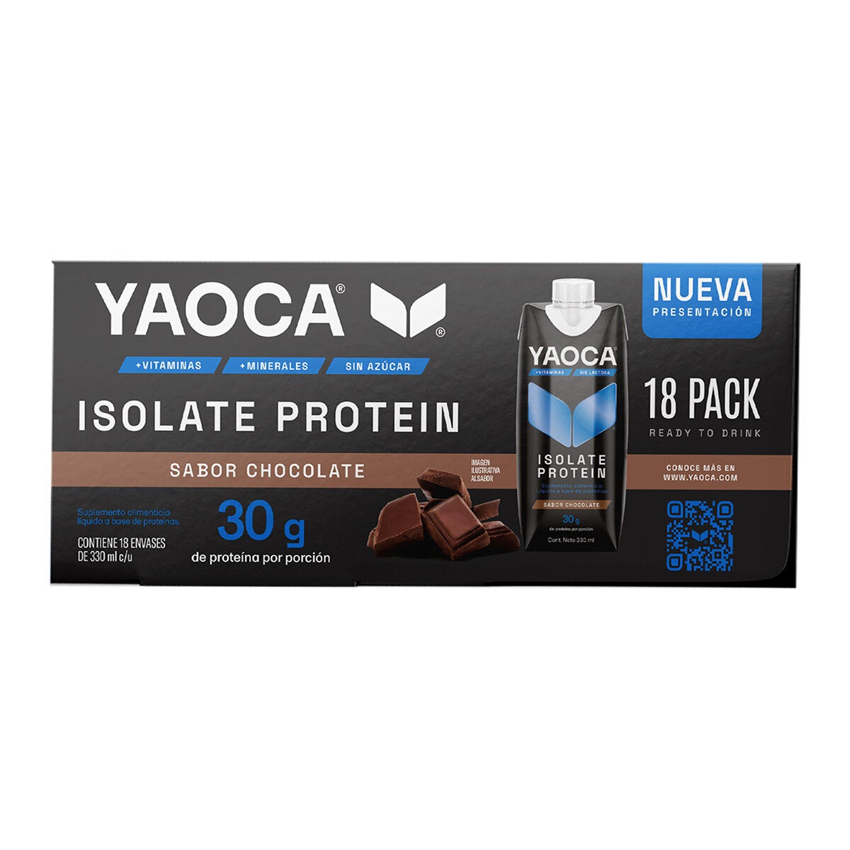 Yaoca Proteína Bebible sabor chocolate 30 g de proteína 18 / 330 ml Yaoca Proteína Bebible sabor chocolate 30 g de proteína 18 / 330 ml