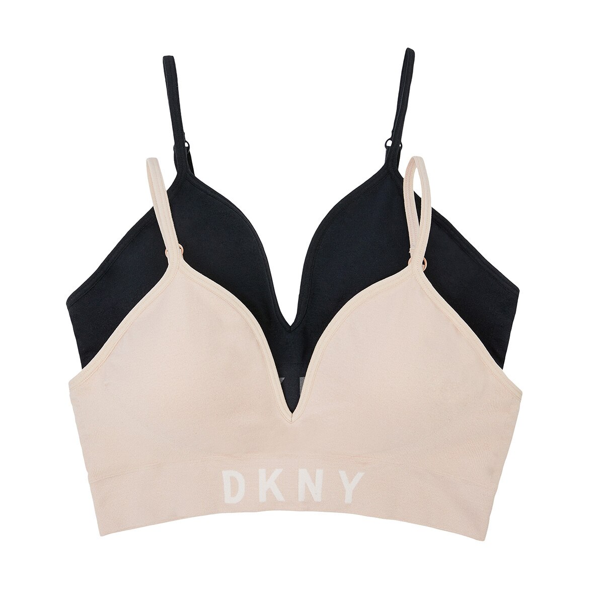 DKNY, Brasier sin Costura 2 Piezas para Dama, Negro, Chica Costco México