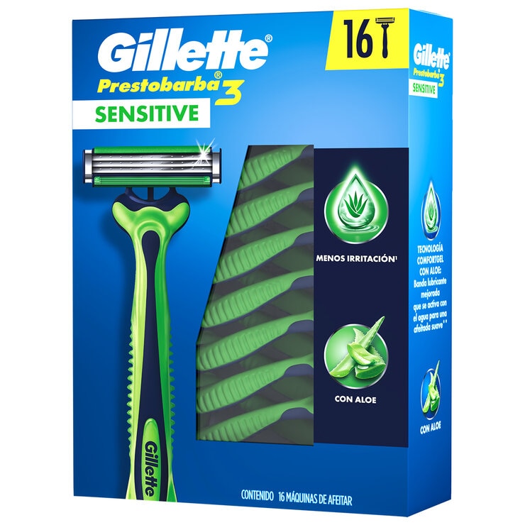 Gillette Prestobarba 3 Rastrillos desechables Sensitive 16 pzas