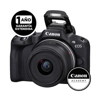 Canon EOS R50 RF-S 18-45mm F4.5-6.3 IS STM + Curso Online ABC de Vlogger + Garantía extendida