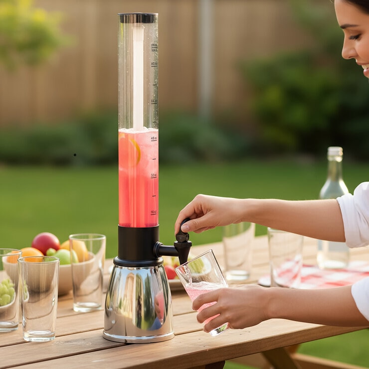 Mesa - Inspired Living, Torre para Bebidas de Acero Inoxidable de 2.6L