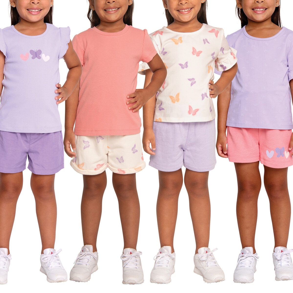 Pekkle Playera 4 piezas para Niños y Niñas Mariposa 3 Años