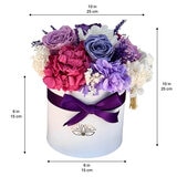 Alive, Bouquet Mix morado, Caja Blanca, Duración 6 Meses. Alive, Bouquet Mix morado, Caja Blanca, Duración 6 Meses.