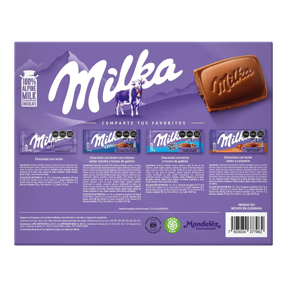 Milka Chocolate Surtido 4 pzas de 100 g