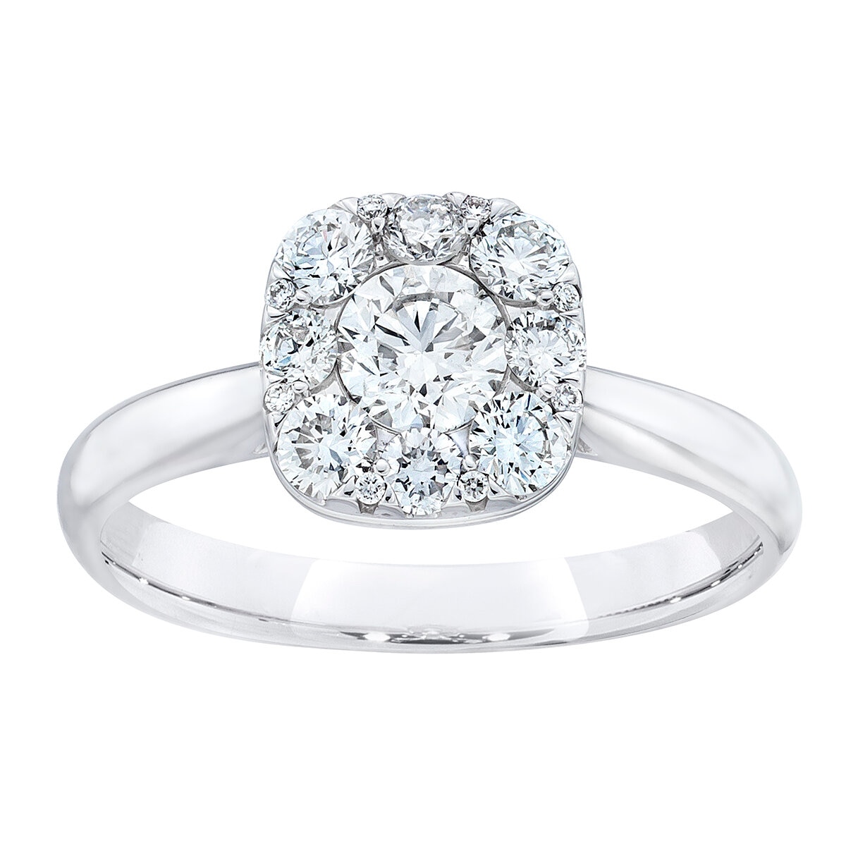 Anillo, Diamantes 0.71ctw, Oro Blanco 14K