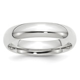 Argolla de matrimonio, 5mm, Comfort Fit, Oro Blanco 14 kt, Talla 10