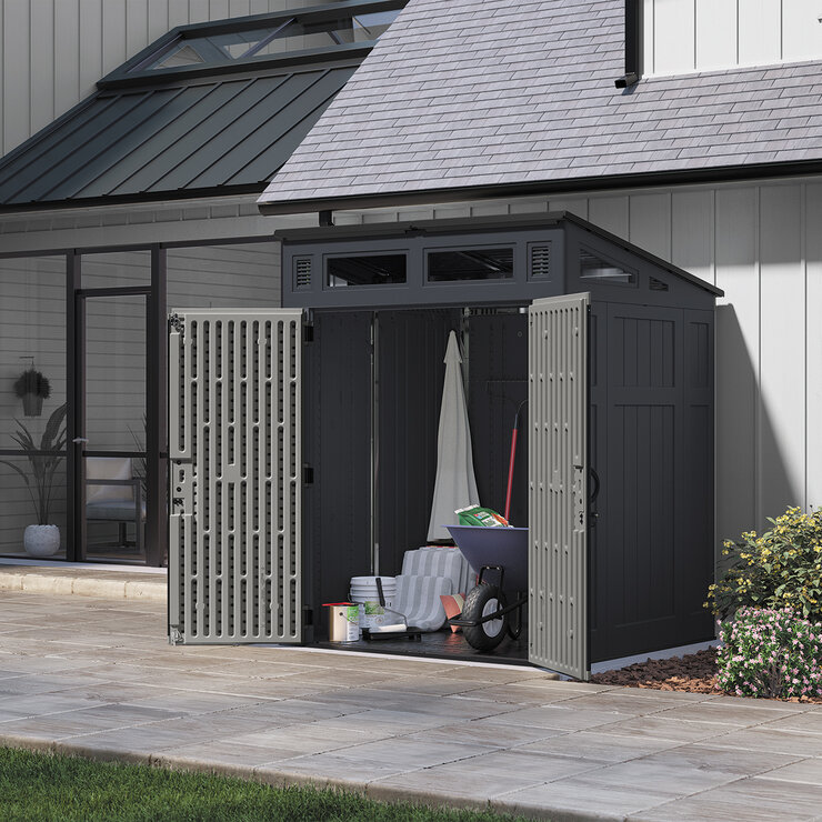 Suncast, Modernist Cobertizo de Almacenamiento de 1.8 m x 1.5 m
