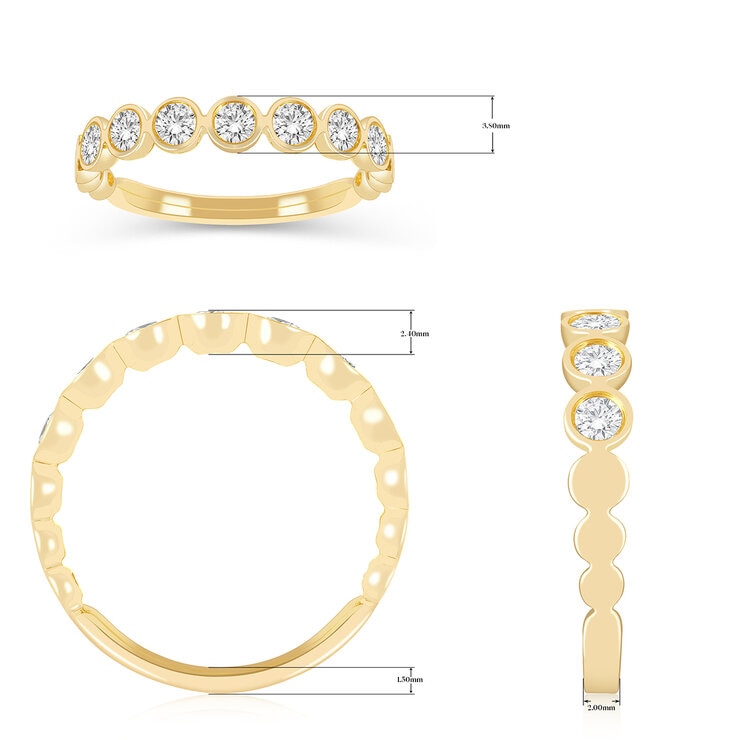 Anillo, Diamantes 0.50ctw, Oro Amarillo Anillo, Diamantes 0.50ctw, Oro Amarillo