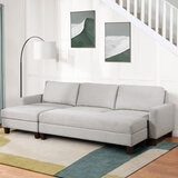 Northridge Home, Sofá Seccional de Tela con Otomano para Almacenamiento