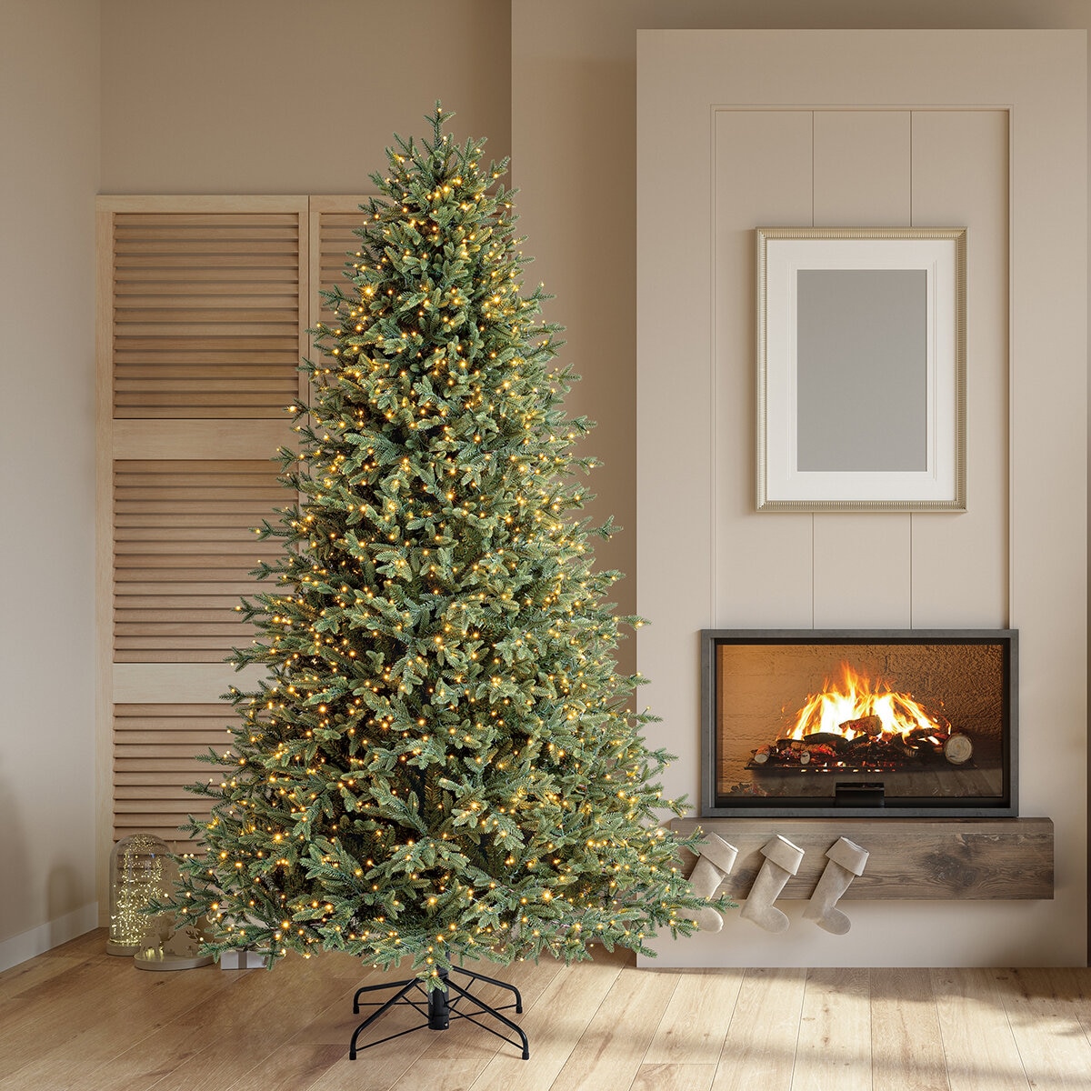 Árbol de Navidad Artificial 2.28m Preiluminado con 1,850 Luces LED
