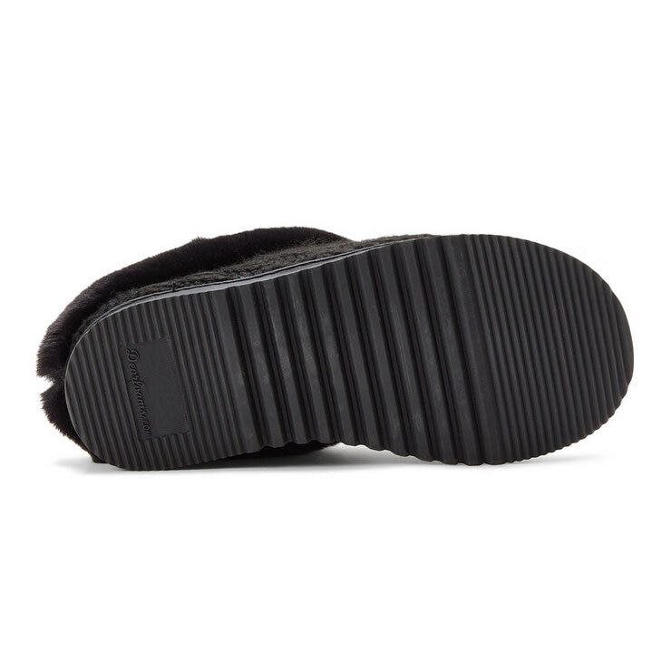 Dearfoams Pantufla para Dama Negro Mediana (24.5 cm / 25 cm)