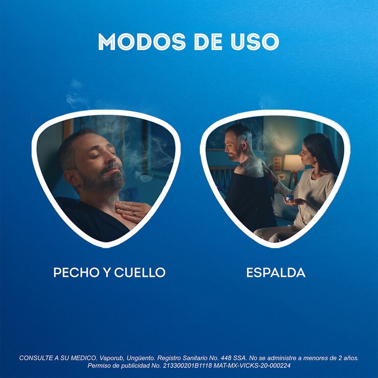 Vick VapoRub Alcanfor, Mentol, Aceite de Eucalipto 3 pzas de 100 g