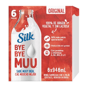 Silk Bye Bye Muu Original Bebida Vegetal 6 pzas de 946 ml