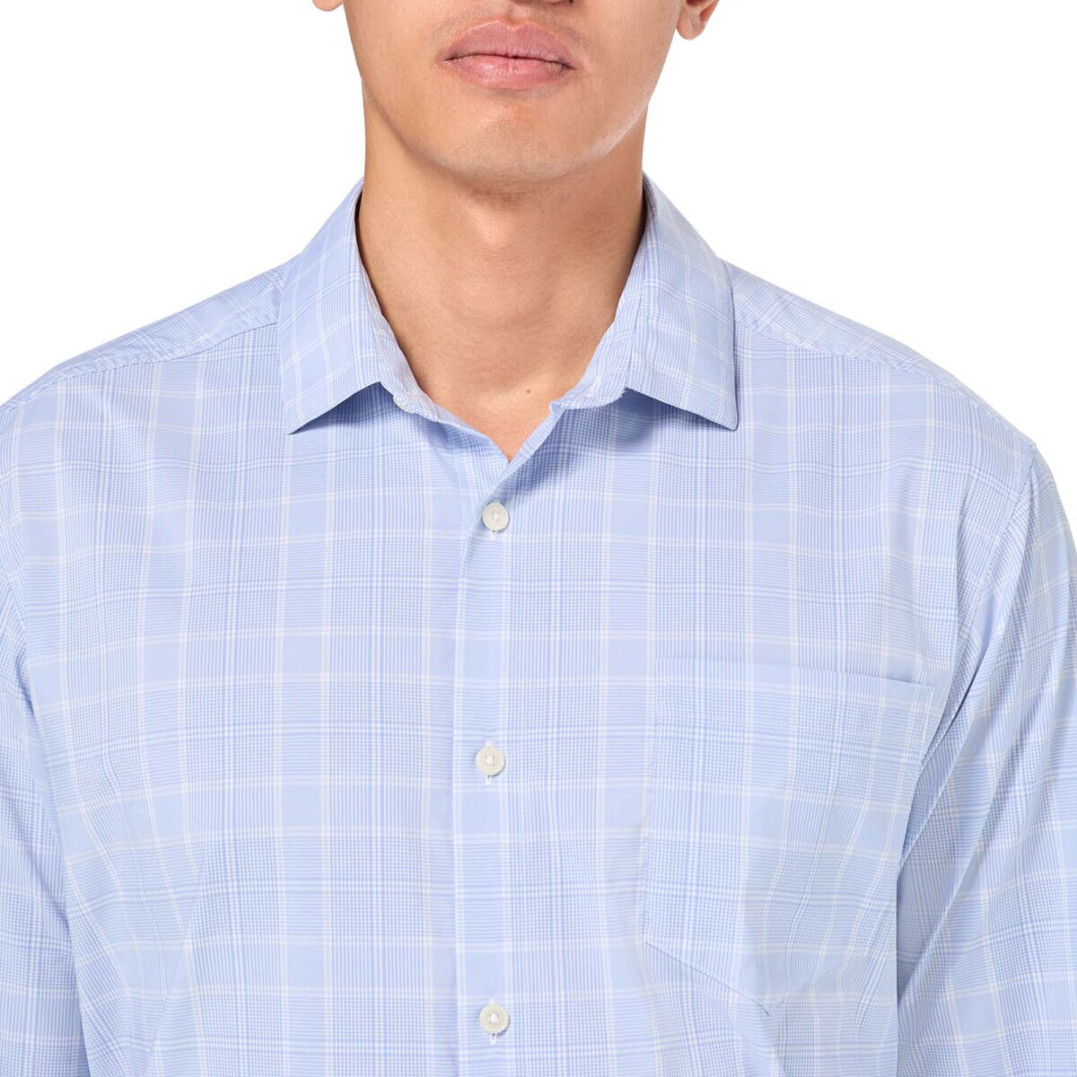 Kirkland Signature Camisa para Caballero Azul con verde Manga 14-14.5 Cuello 34/34