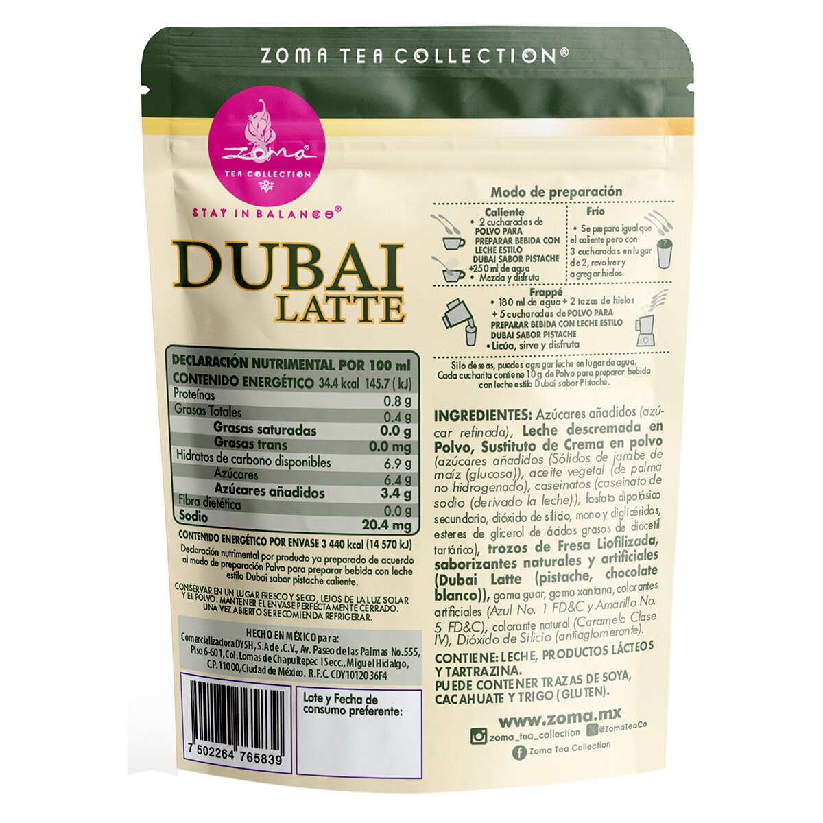 Zoma Tea Dubai Latte 800 g