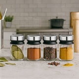 WMF Set de 4 Especieros de Vidrio con Tapa de Acero Inoxidable WMF Set de 4 Especieros de Vidrio con Tapa de Acero Inoxidable