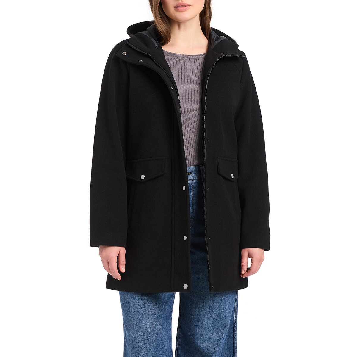 Vince Camuto Abrigo para Dama Negro Mediana