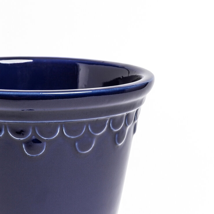 Over & Back, Chelsea Set de 2 Macetas de Cerámica Azul