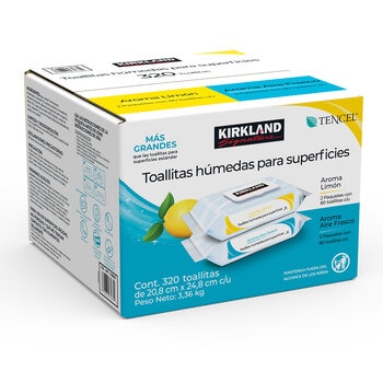 Kirkland Signature Toallitas para Superficies 4 paquetes de 80 Toallitas