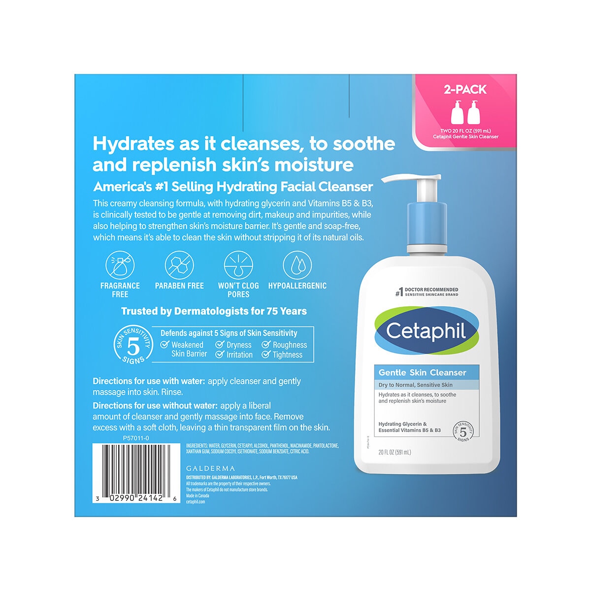 Cetaphil Loción Limpiadora 2 pzas de 591 ml