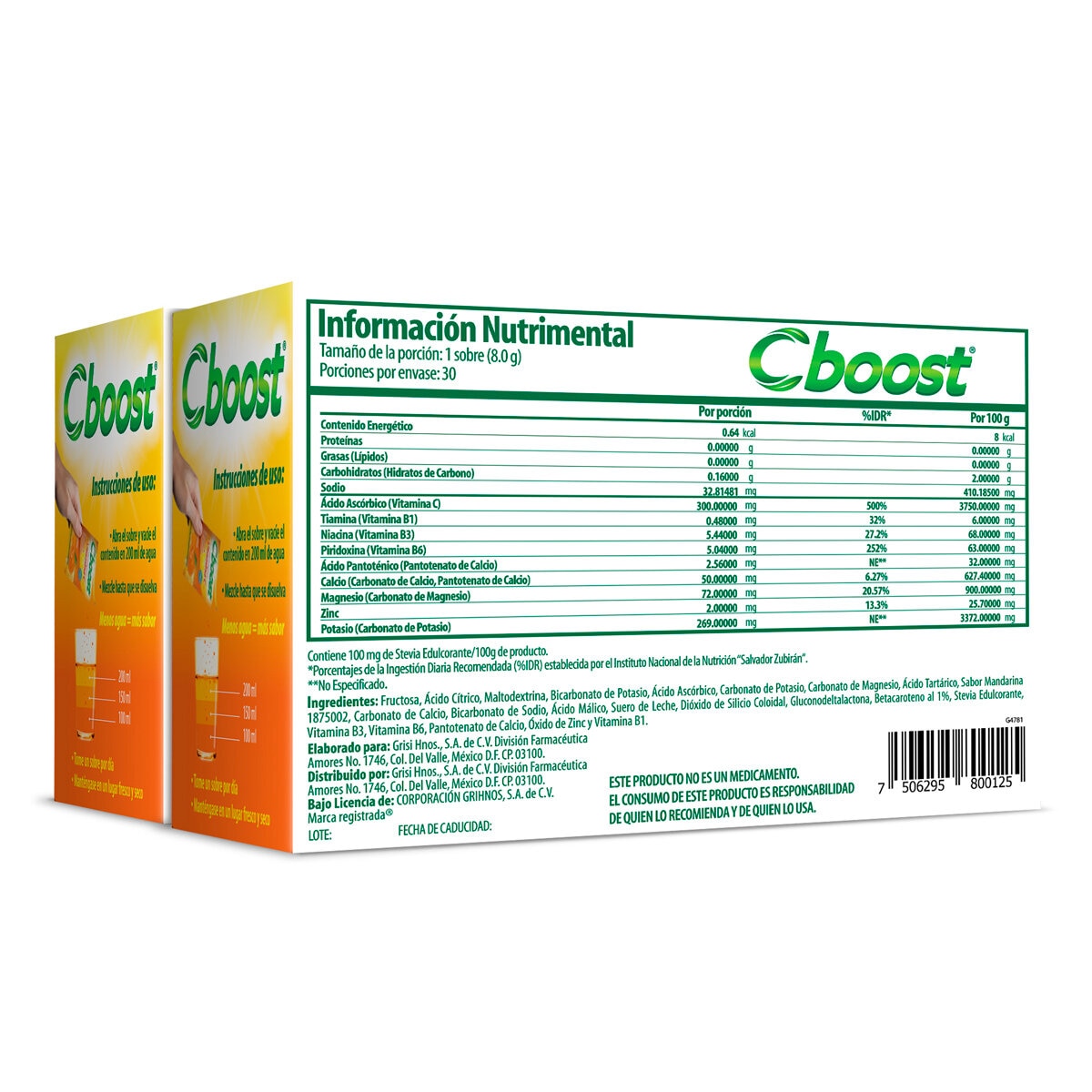 Cboost Vitamina C 300 mg 60 Sobres