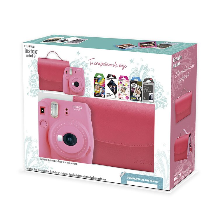Fujifilm, instax mini 9 + estuche + 50 peliculas. Costco México