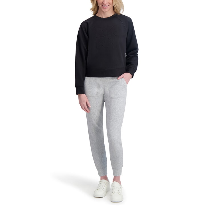 DKNY Sport Sudadera para Dama Negro Grande