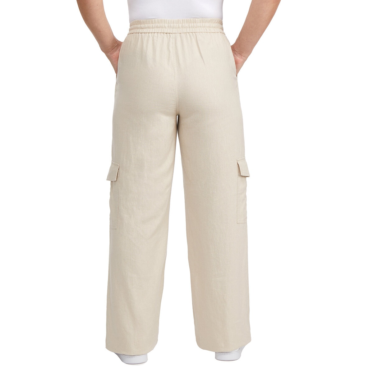Chalc Industry Pantalones de Lino para Dama café grande
