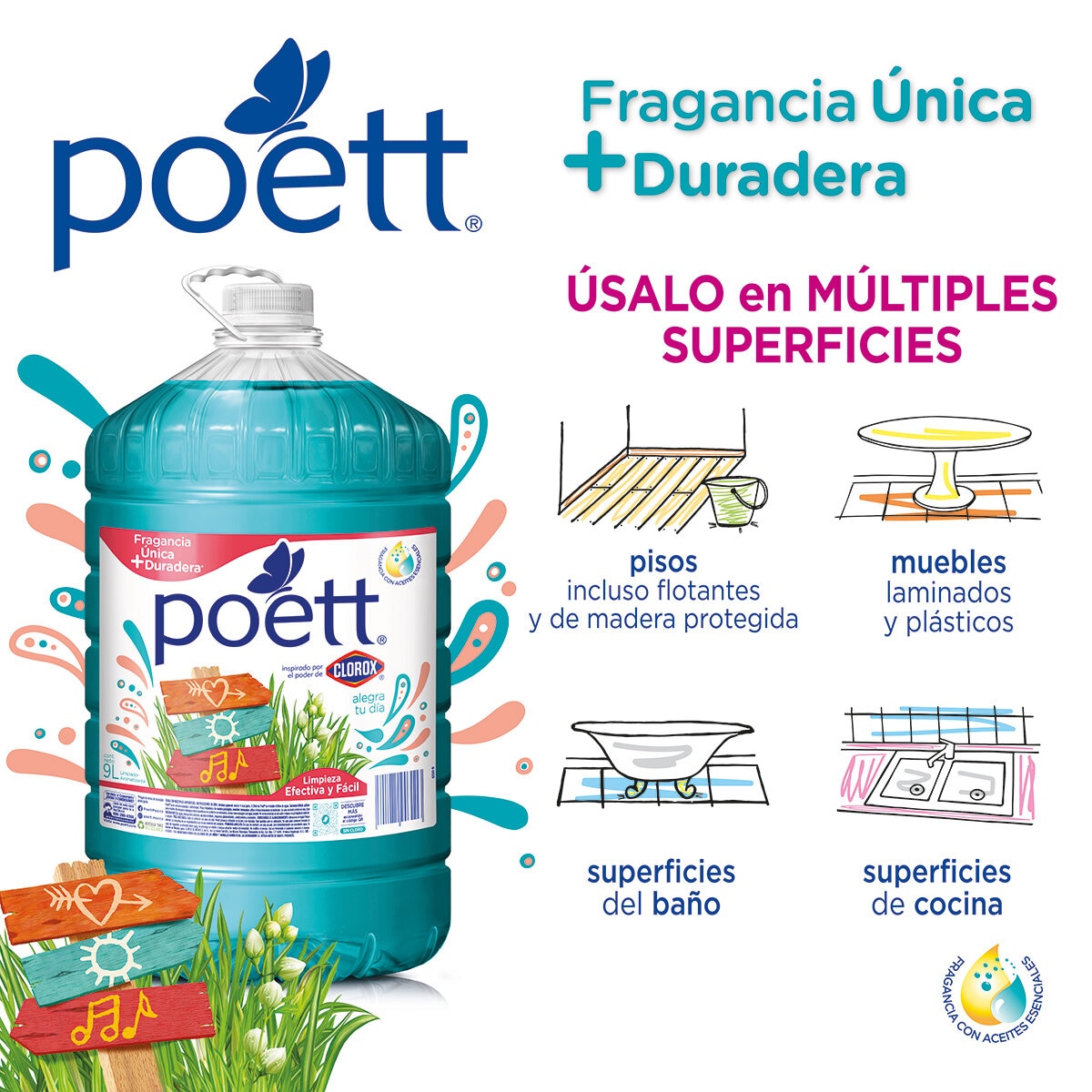 Poett Limpiador Aromatizante 9 l