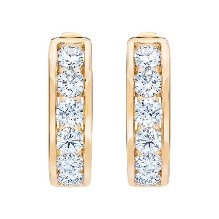 .50ctw, Arracadas de Diamantes, Corte Redondo Brillante, Oro Amarillo de 14K