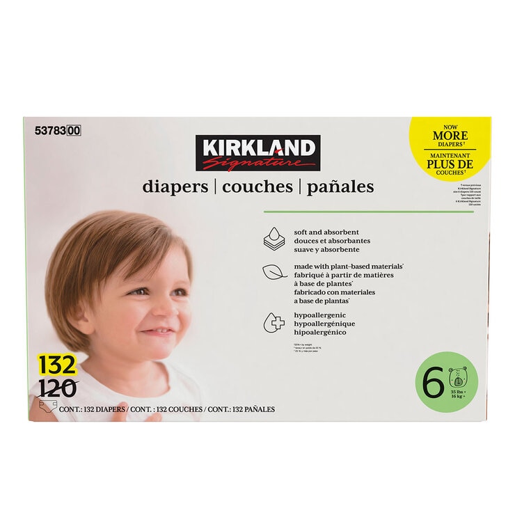 Kirkland Signature Pañales Etapa 6 Unisex 132 pzas