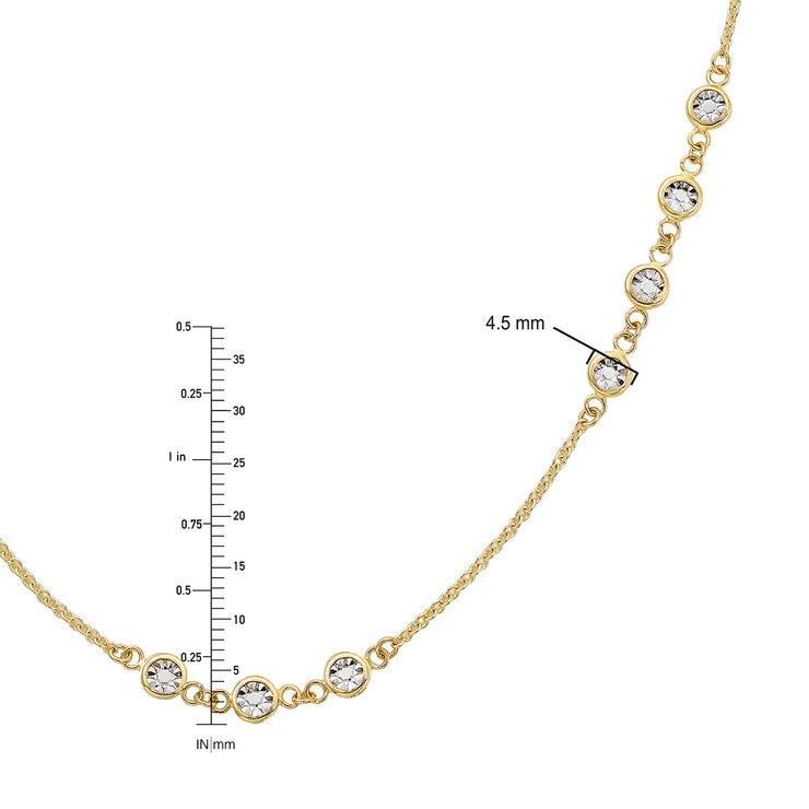 Collar de Estaciones Redondas, Oro Dos Tonos 14K