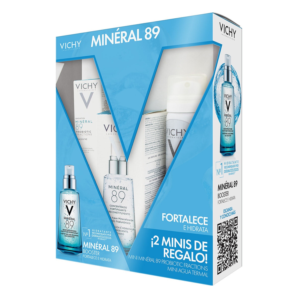 Kit Vichy Mineral 89 50ml, Crema 10ml y Agua Termal 50ml
