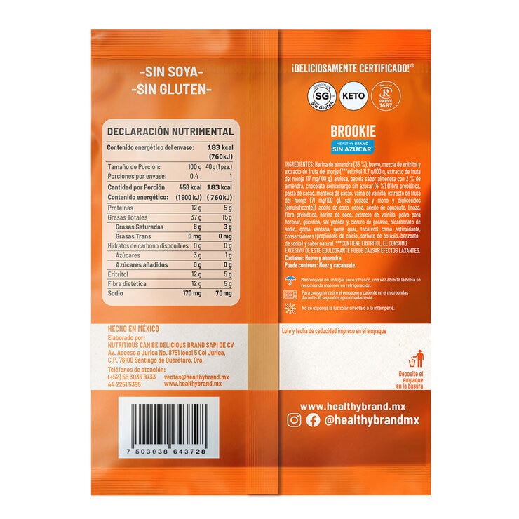 Healthy Brand Brookies 10 pzas de 40 g