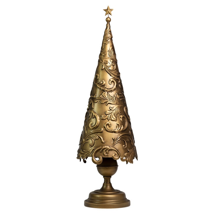 Árbol de Navidad Decorativo Metálico, Dorado