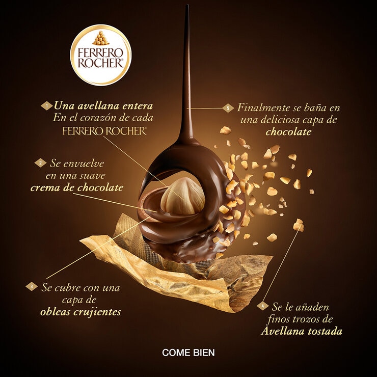 Ferrero Rocher Chocolates con Avellana 32 pzas de 12.5 g
