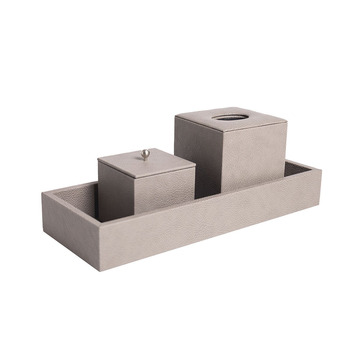BHOME, Juego de Baño de Vinipiel, 3 Piezas, Color Café