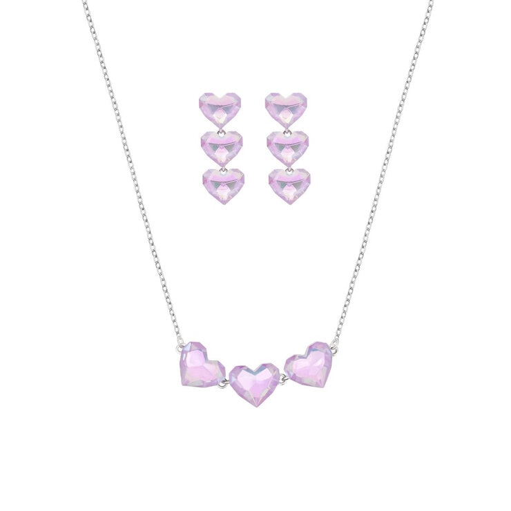 Mayfer, Juego de Collar y Aretes, Corazones con Cristal Austríaco Mayfer, Juego de Collar y Aretes, Corazones con Cristal Austríaco