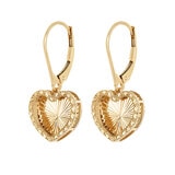 Aretes de Corazón, Oro Amarillo de 14K