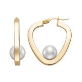 Arracadas de Perlas Cultivadas 8-8.5mm, Oro Amarillo de 14K