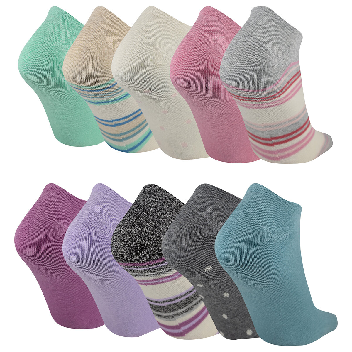 K. Bell Calcetines para Dama 10 piezas Morado