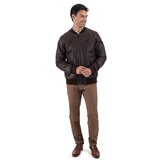 Perry Ellis, Chamarra de Piel para Caballero, Color Café Oscuro, Varias Tallas