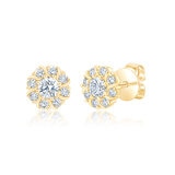 Aretes, 0.48ctw Diamantes, Oro Amarillo de 14K