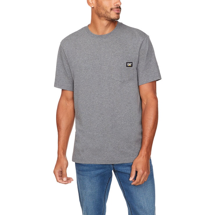 Caterpillar Playera para Caballero Gris Grande