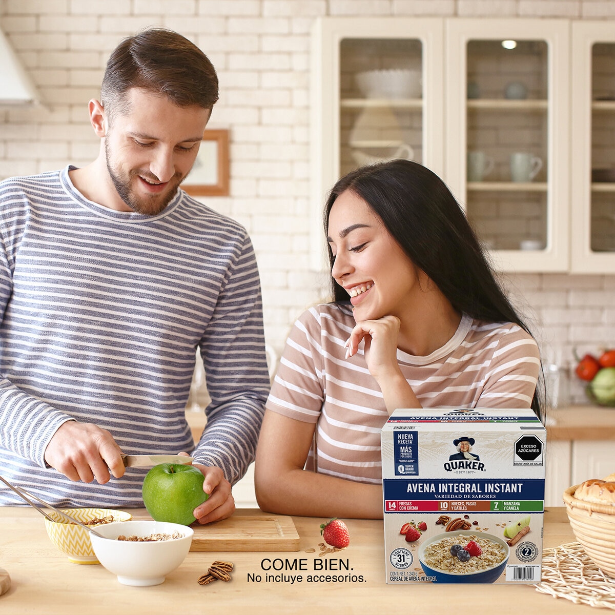 Avena Quaker® Instant variedad de sabores Manzana y canela